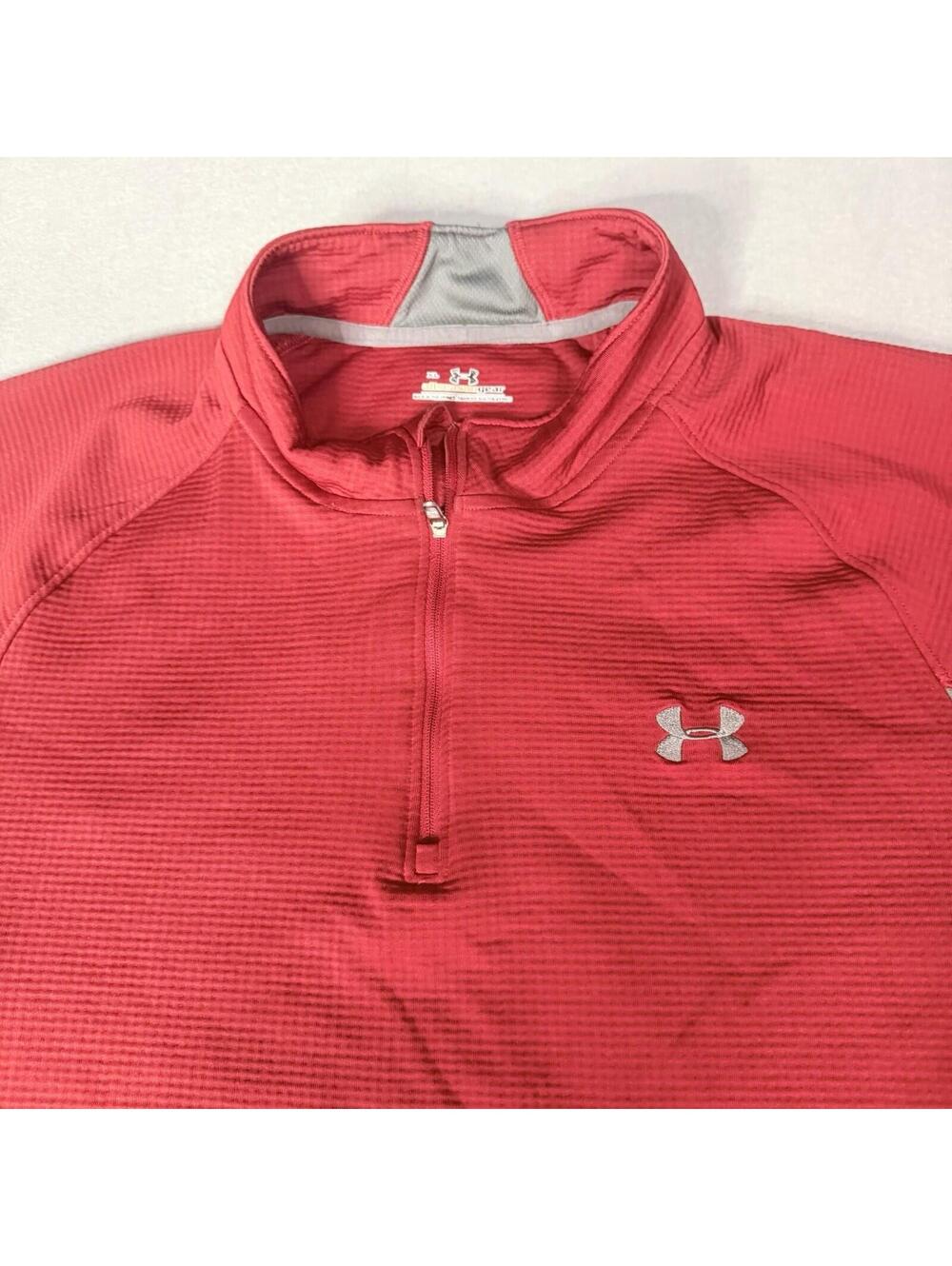 Under Armour‎ AllSeasonGear 1/4 Zip Pullover Men’s XL Red Long Sleeve Athletic - Picture 7 of 12